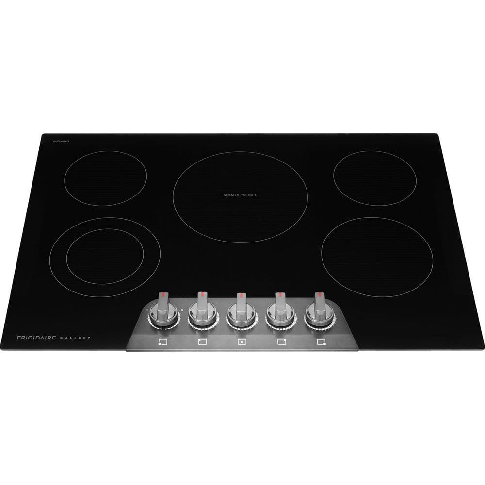 30 in. 5 Elements Electric Cooktop in Black Stainless Steel with 2-in-1 Dual Element