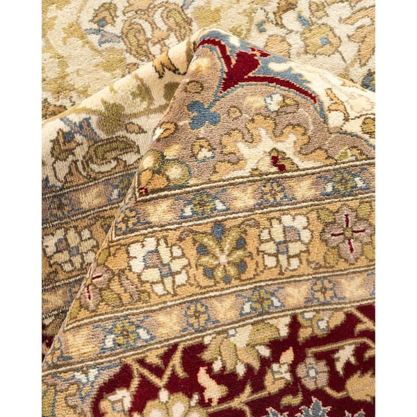 Mogul Ivory 10 ft. x 14 ft. Oriental Wool Indoor Area Rug