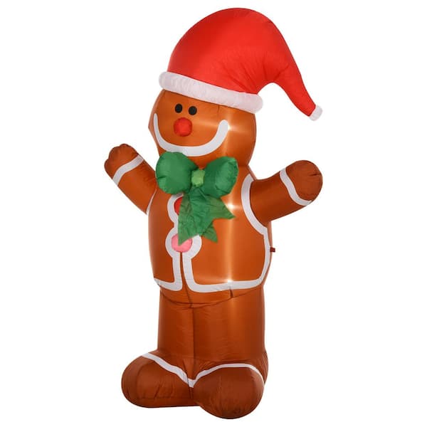 6 ft. Pre-Lit LED Gingerbread Man Christmas Inflatable with Instant Setup