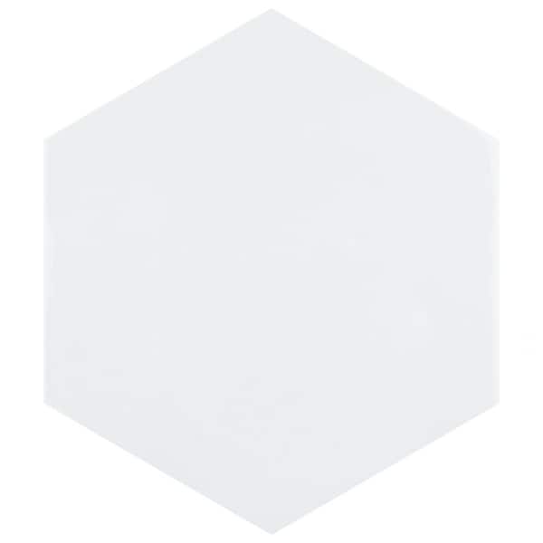 Merola Tile Hexatile Glossy Blanco 7 in. x 8 in. Porcelain Wall Tile (7.5 sq. ft./Case)