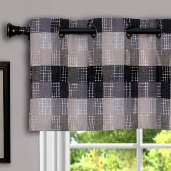 Achim Harvard 14 In L Polyester Cotton Window Curtain Valance Black Hvvl14bk12 The Home Depot Achim Harvard 14 In L Polyester Cotton, Black Valance Curtains