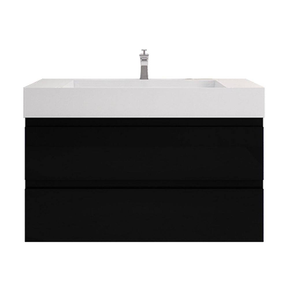 Monterey 42 in. W x 20 in. D x 26 in. H Single Sink Floating Bath Vanity in High Gloss Black with White Acrylic Top price history on PriceWatchPro