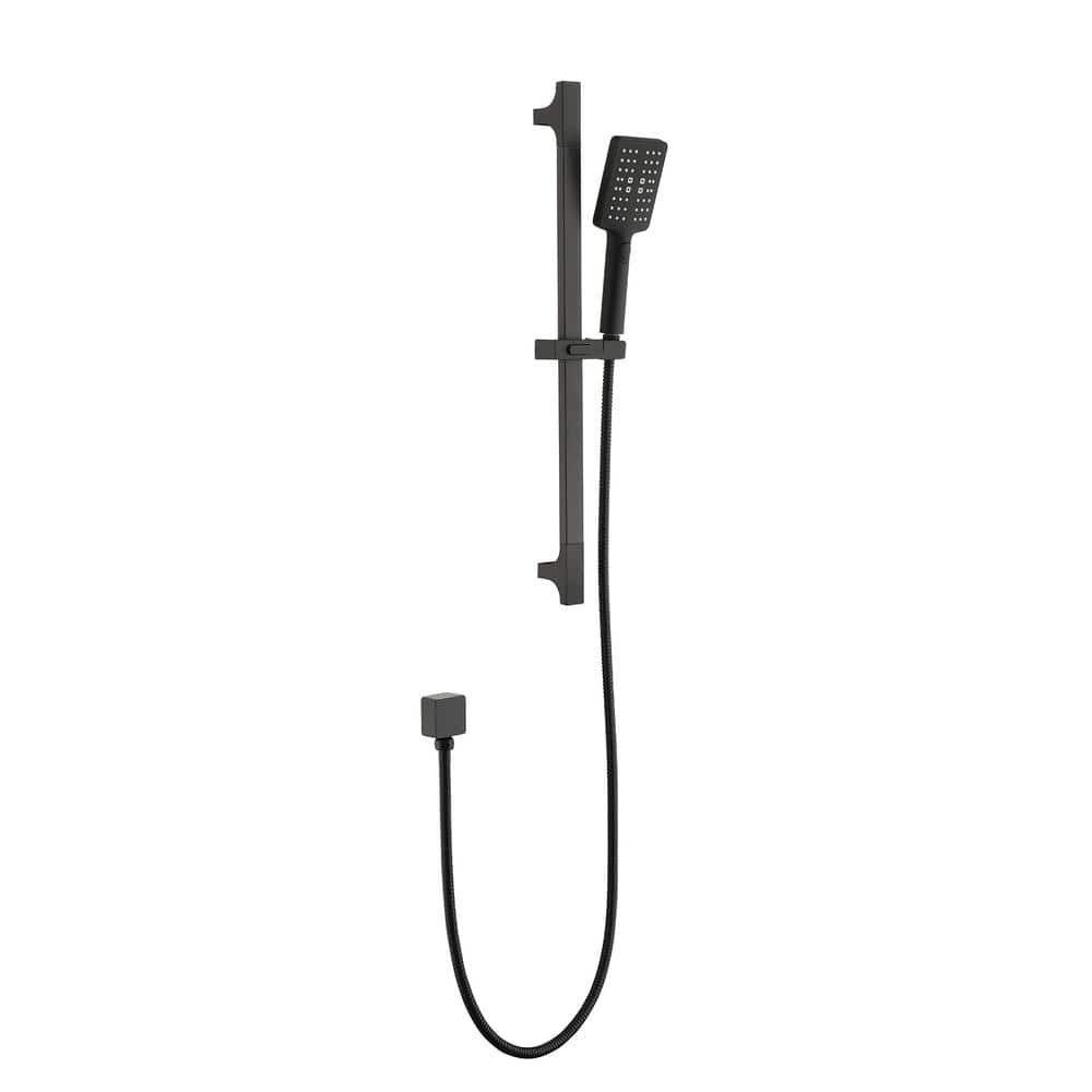 1-Spray Multi-Function Slide Bar with Hand Shower in Matte Black