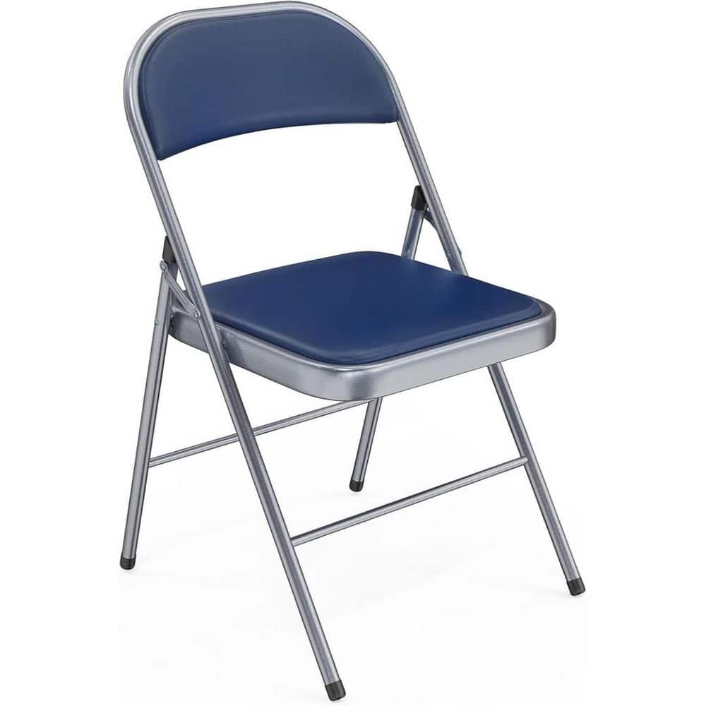 Blue PVC Leather Seat Folding Chair with Padded Seat (Set of 1) price history on PriceWatchPro