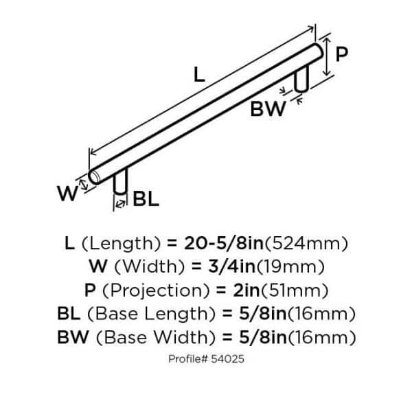 Amerock - Bar Pulls 18 in. (457mm) Modern Stainless Steel Bar Appliance Pull