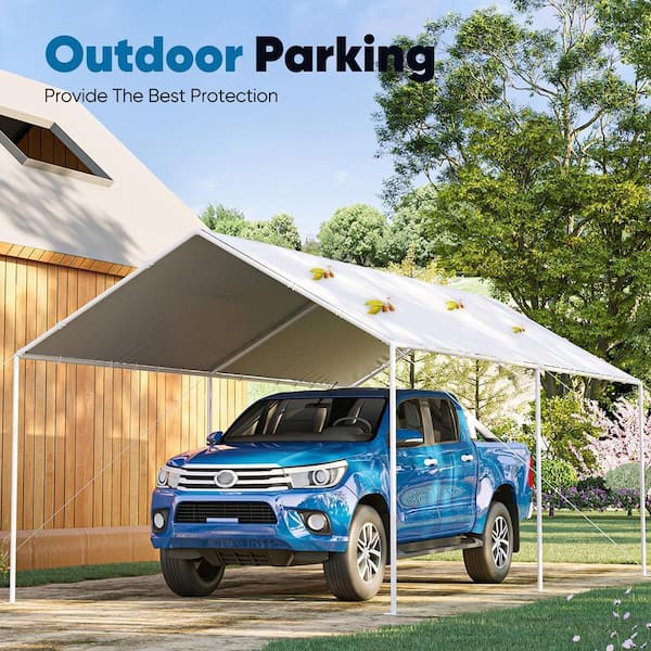 Quictent 10 ft. x 20 ft. Heavy Duty Carport Car Canopy Garage Outdoor Boat Shelter Party Tent-White