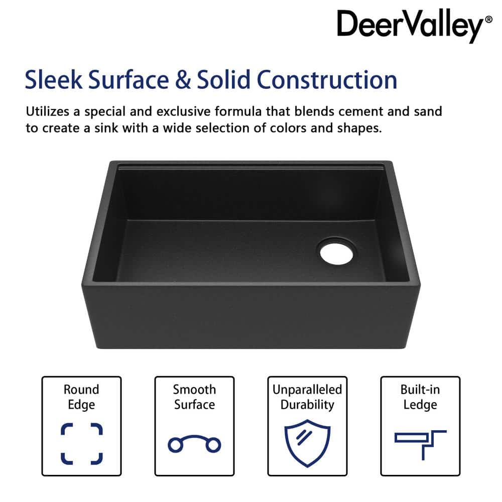 30-Inch Dark Brown Stainless Steel Farmhouse Drop-In Sink