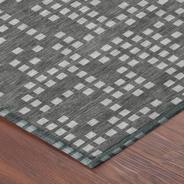 Chantille Machine Washable Indoor/Outdoor Abstract ACN2831 Graphite 10 ft. x 14 ft. Area Rug