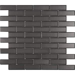 Metallic Gray Bevel Subway 11.73 in. x 11.73 in. x 8mm Glass Mesh-Mounted Mosaic Tile (9.6 sq. ft. / case)