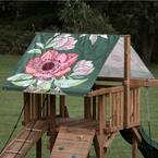 39.5 in. x 89.5 in. Flowers for Marna Playset Replacement Tarp (041): 13 oz. Vinyl Canopy Roof for Playsets