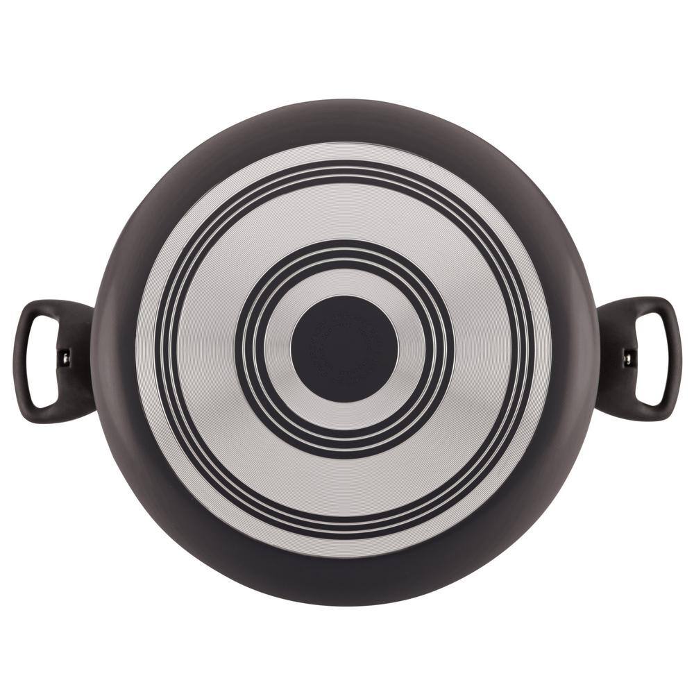Farberware 10.5 Quart Black Aluminum Nonstick Stockpot with Glass Lid