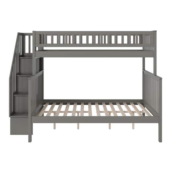 Woodland Staircase Bunk Bed Twin over Full in Grey