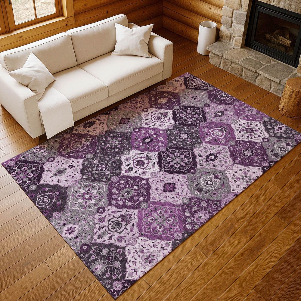 Chantille Machine Washable Indoor/Outdoor Abstract ACN2292 Purple 10 ft. x 14 ft. Area Rug price history on PriceWatchPro