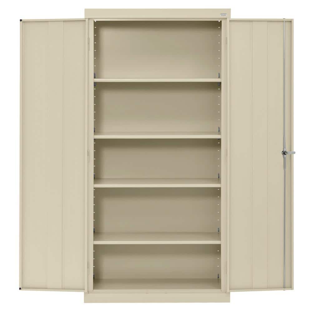 Putty Steel Freestanding Lockable Office Cabinet with Adjustable Shelving