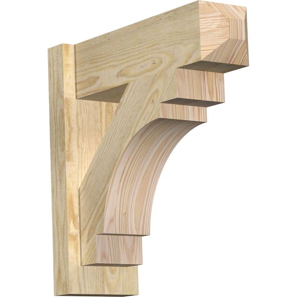 Ekena Millwork 6 in. x 18 in. x 18 in. Douglas Fir Merced Craftsman Rough Sawn Outlooker