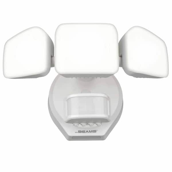 Mr Beams 4100 Lumens 180-Degree White Motion Activated Outdoor Integrated LED Security Floodlight with Cascading Wall Wash
