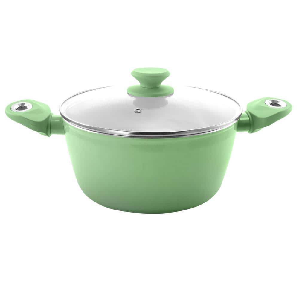 Mint Green Aluminum 7-Piece Non-Stick Cookware Set