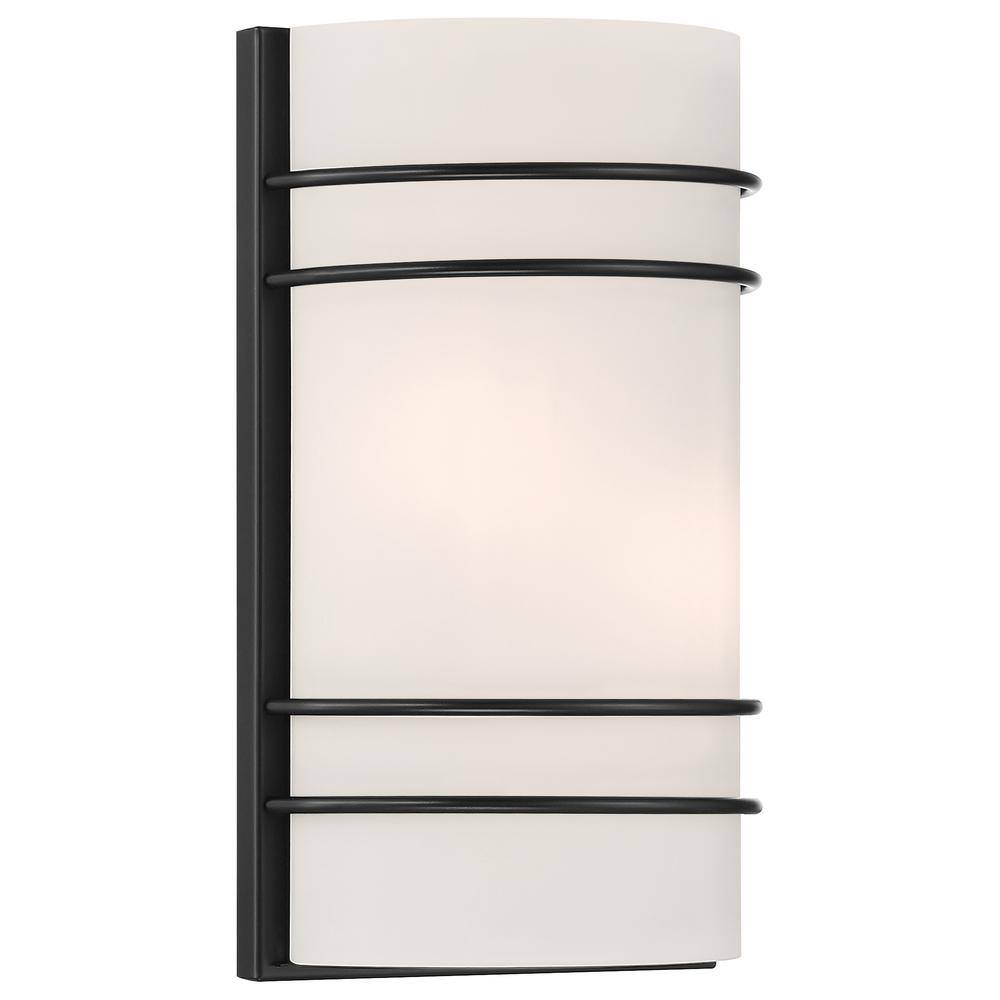 Artemis Matte Black Opal Glass LED Dimmable Wall Sconce