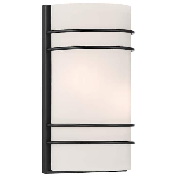 Access Lighting Artemis 2-Light Matte Black Outdoor Wall Lantern Sconce