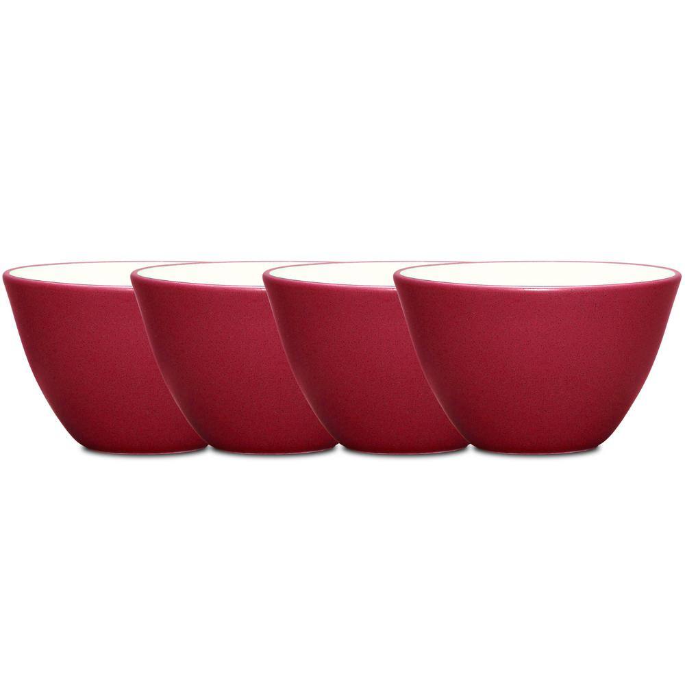 Noritake Colorwave Raspberry 4 In., 7 Fl.oz Red Stoneware Mini Bowls ...