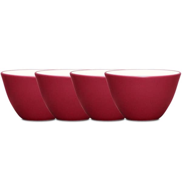 Colorwave Raspberry 4 in., 7 fl. oz. (Cherry) Stoneware Mini Bowls, (Set of 4)