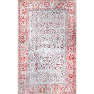 Uma Berry Red 3 ft. 6 in. x 5 ft. 6 in. Oriental Medallion Area Rug