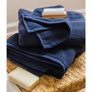 Luxury 8-Piece Blue Solid Bath Towel Set