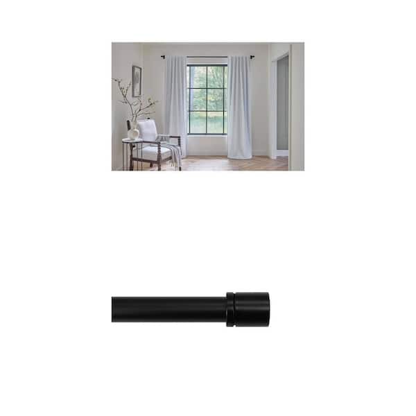 36-72 in. and 72-144 in. Telescoping 1 in Single Rod Deco Bracket Kit in Matte Black Combo (2 Piece)