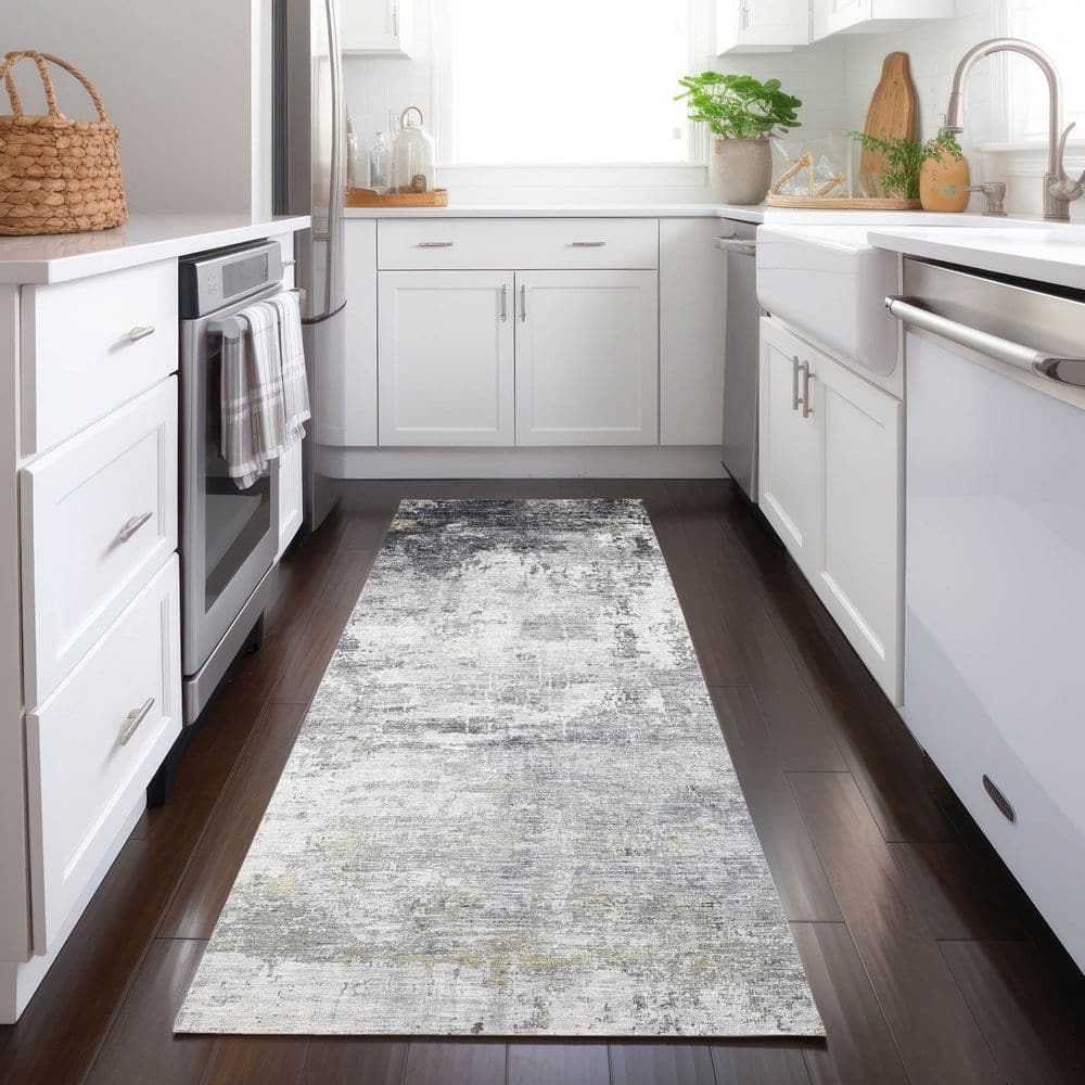 Chantille Machine Washable Indoor/Outdoor Abstract ACN1766 Gray 2 ft. 3 in. x 7 ft. 6 in. Runner Rug price history on PriceWatchPro