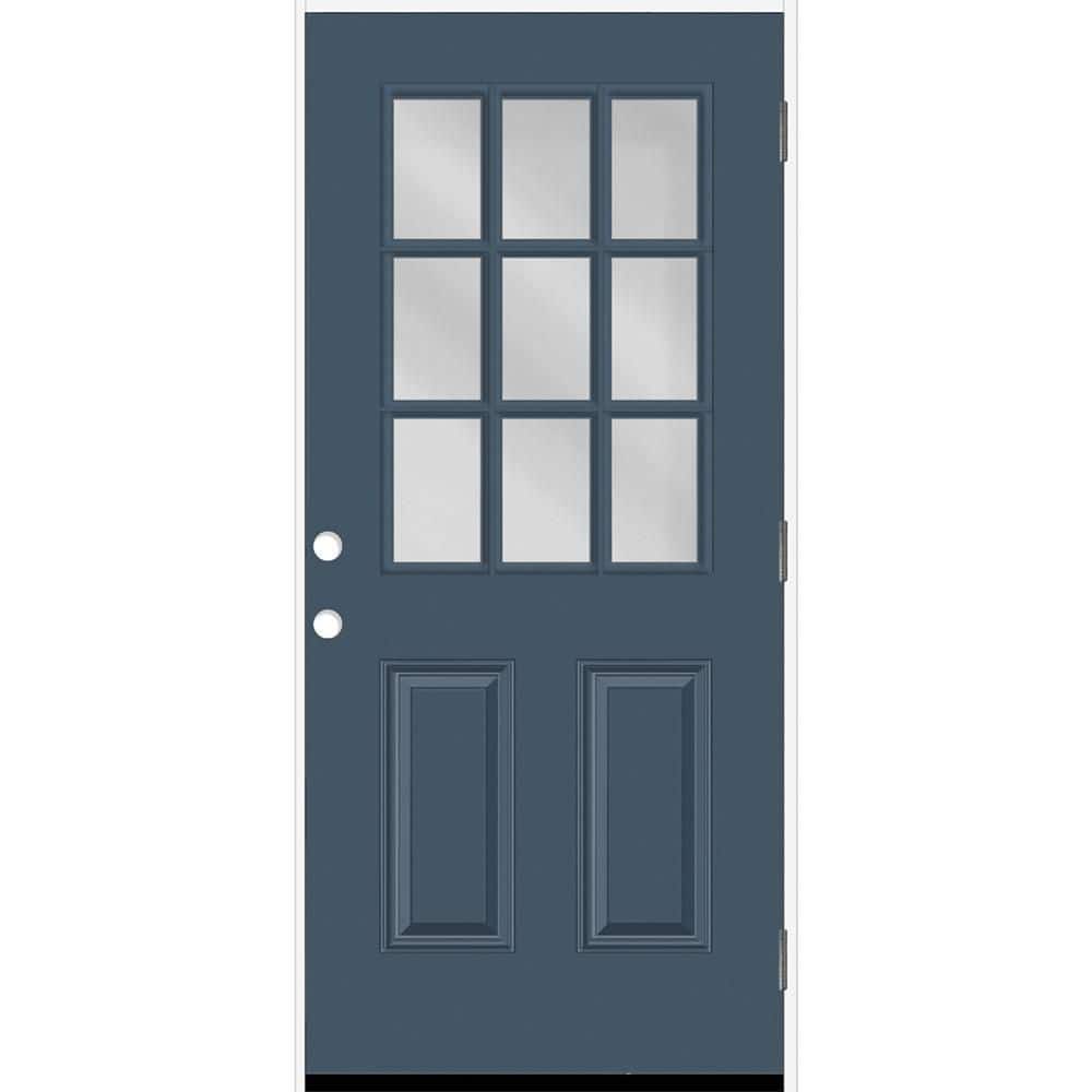 Reliant 36 in. x 80 in. 2P HalfLite 9L SDL Clear Glass LHOS DarkDenim Finish Fiberglass Prehung Front Door w/6-9/16 Jamb price history on PriceWatchPro