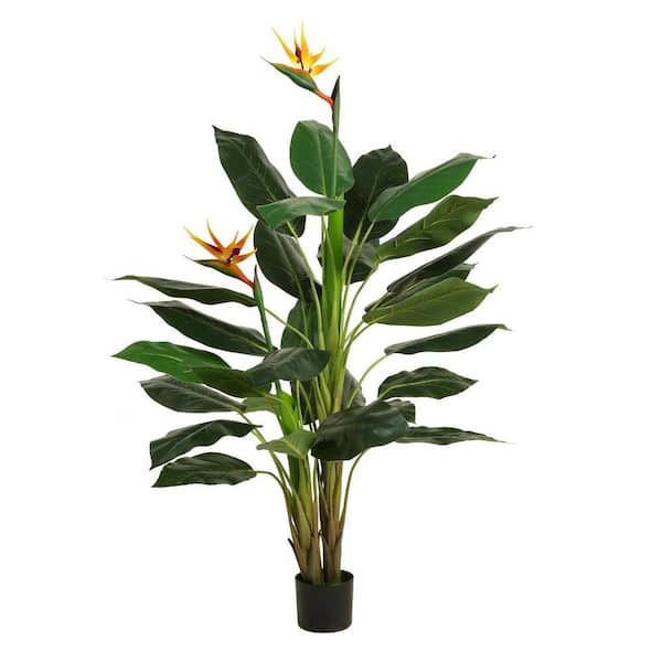 Cubilan 5 ft. Artificial Faux Bird of Paradise Tree in Pot