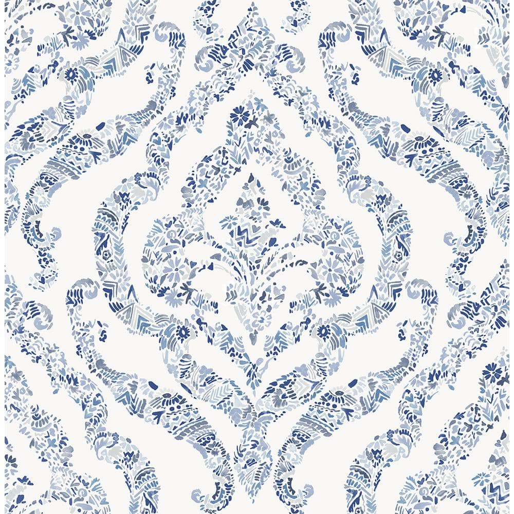 Featherton Blue Floral Damask Blue Wallpaper Sample price history on PriceWatchPro
