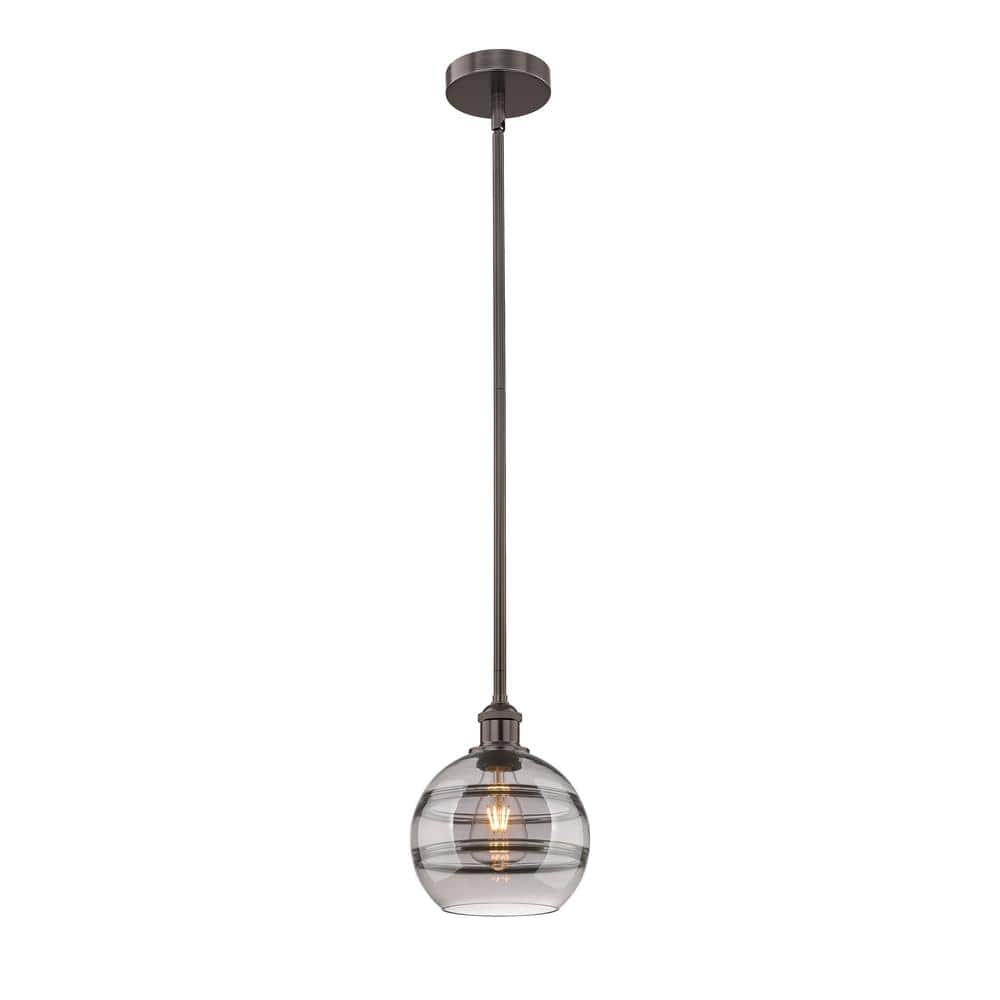 Rochester 100-Watt 1-Light Oil Rubbed Bronze Standard Mini Pendant Light with Painted Glass Shade, No Bulbs Included price history on PriceWatchPro