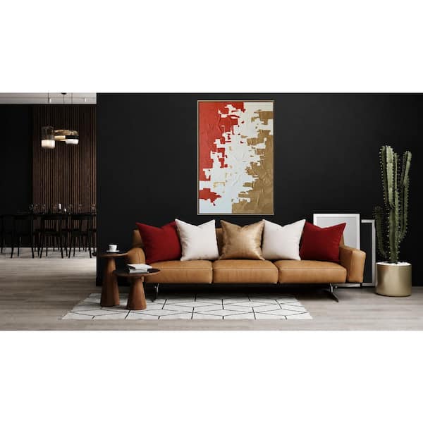 "Metamorphosis" Framed Abstract Wall Art Print Hand Painted 48 in. x 36 in.
