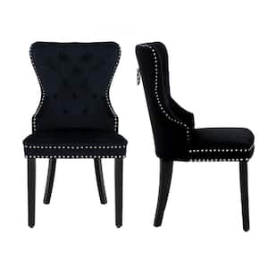 Brooklyn Black Tufted Velvet Dining Side Chair (Set of 2)