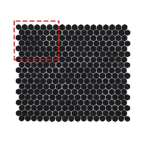 Black Hexagon 6 in. x 6 in. Recycled Glass Marble Looks Mosaic Floor and Wall Tile (Sample 0.25 sq. ft.)