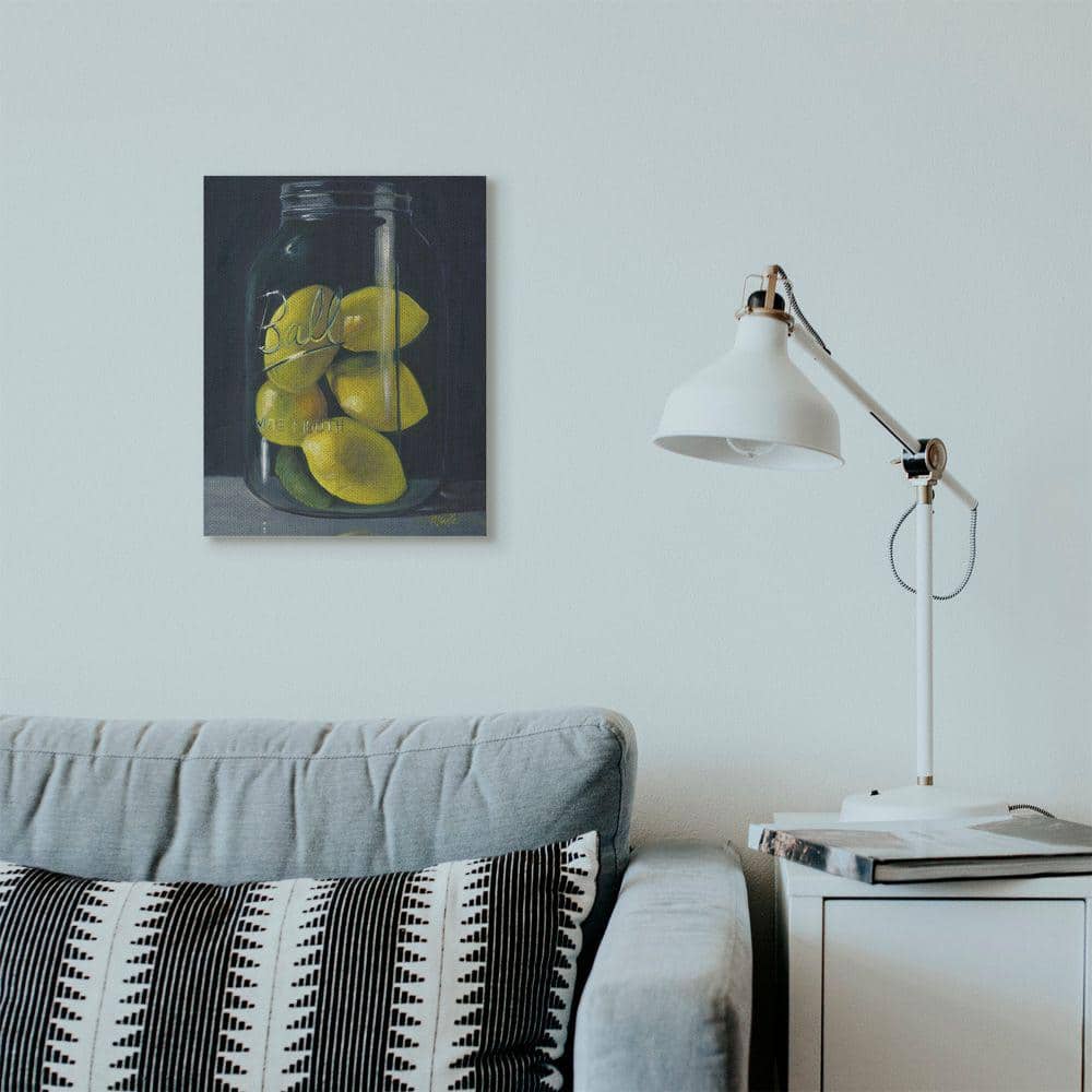 Lemon Still Life in Mason Jar Canvas Wall Art, 16 x 20