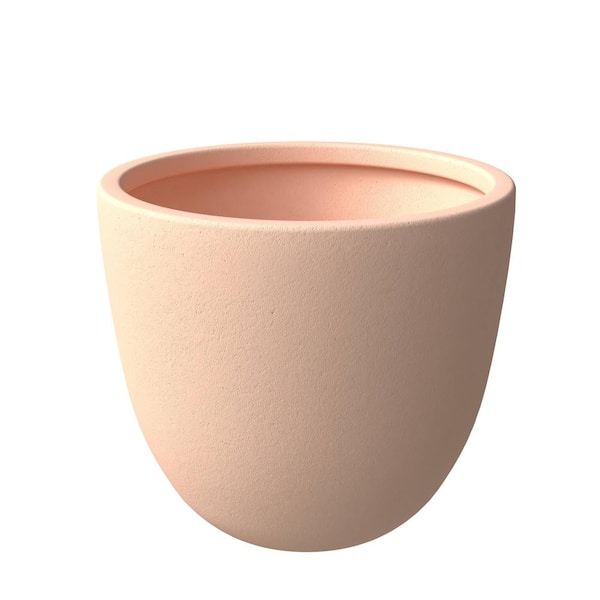 Leisuremod Dahlia Modern 14.5 in. Terracotta Fiberstone and Clay Tapered Round Planter for Indoor and Outdoor