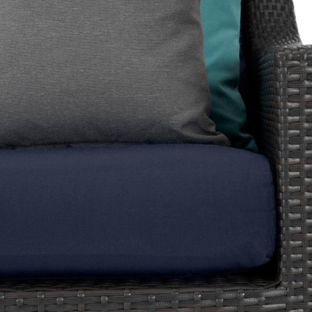 8-Piece Blue Aluminum Outdoor Sofa and Club Chair Set