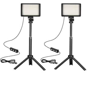 5600K Dimmable USB 5V/2A Photo Lights with Mini Tripod and Colored Filters for Photo Studios LED Video Light 2-Packs