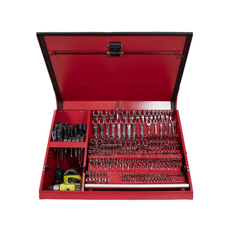 37 in. W x 18 in. D Portable Red Triangle Top Tool Chest for Sockets, Wrenches and Screwdrivers