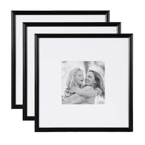 Adlynn 16 in. x 16 in. Matted to 8 in. x 8 in. Black Picture Frame (Set of 3)