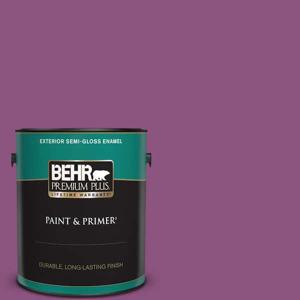 BEHR PREMIUM PLUS 1 gal. Home Decorators Collection #HDC-MD-07 Dynamic Magenta Semi-Gloss Enamel Exterior Paint & Primer