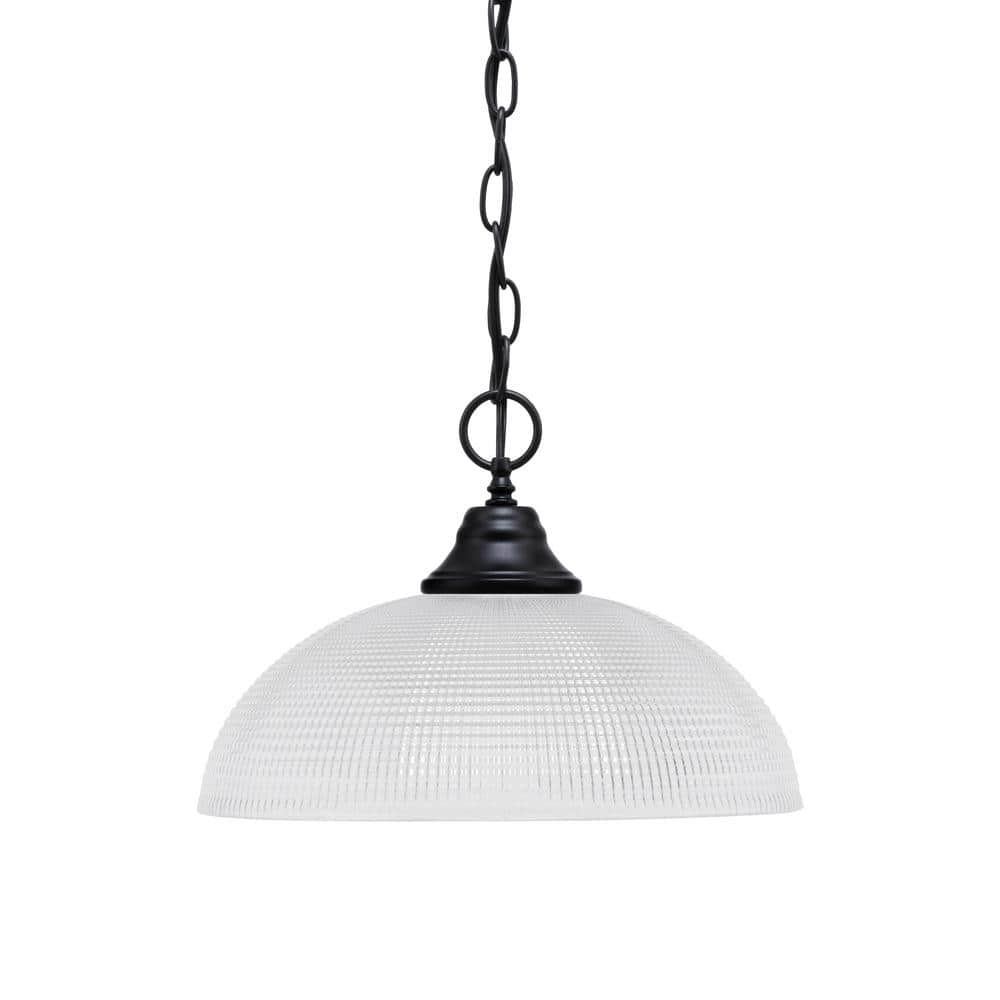 Kingston 100-Watt 1 Light Matte Black Finish Shaded Pendant Light with 13 i