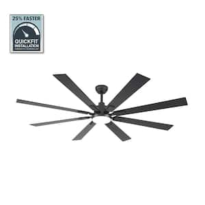 72 in. Indoor Matte Black 3-Colors LED 6-Speeds Ceiling Fan with Dual-Finish Blades and Light Kit and Remote Control