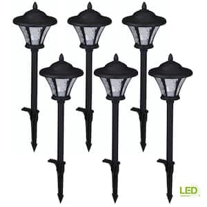 Low Voltage 15 Lumens Black Outdoor Integrated LED Landscape Coach Style Path Light with Water Glass Lens (6-Pack)