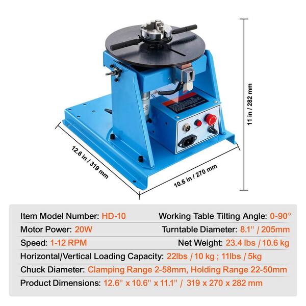SKYSHALO Rotary Welding Positioner 10KG, 0-90° Welding