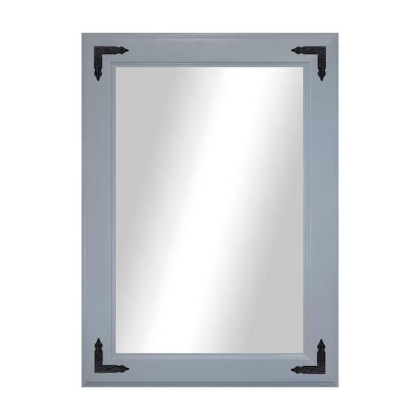Rayne Heritage (33 in. W x 22 in. H) Gray Hardwood Poplar Mirror with Decorative Bracket