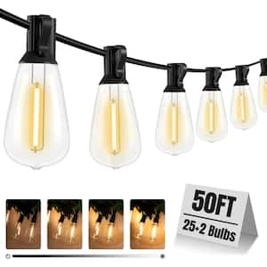 25-Light 50 ft. Indoor/Outdoor String Light with E12 2700K Warm White 20-Watt Plug In LED String Light