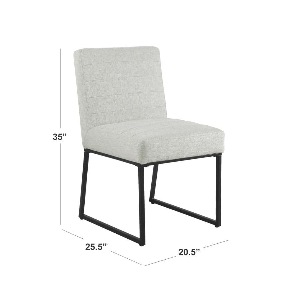 Sustainable Gray Woven Parsons Side Chair with Metal Legs